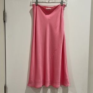 Pink Silk Slip Skirt